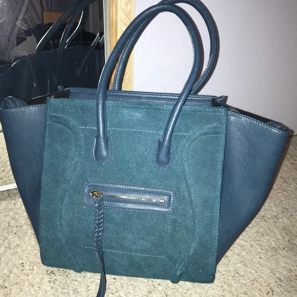 Celine large suede handbag